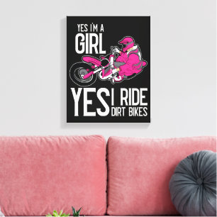 Impressão Em Tela Sim, eu sou uma garota Sim, eu ando de moto de ter