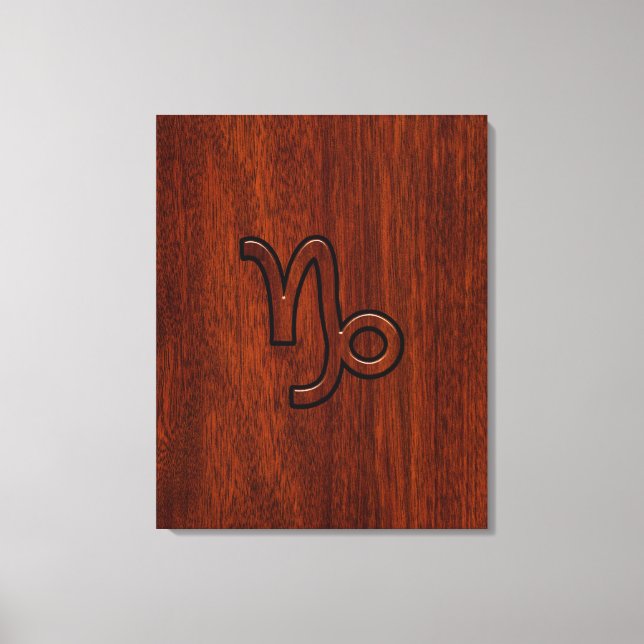 Impressão Em Tela Símbolo Capricórnio Zodiac no Estilo de Mahogno im (Frente)