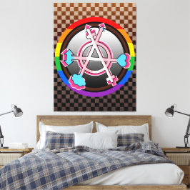 Impressão Em Tela Símbolo da Anarquia de Gênero, Emblema no Tabuleir