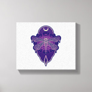 Impressão Em Tela Símbolo da Flor de Vida Mandala, Dragonfly Geométr