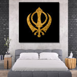 Impressão Em Tela Símbolo de Gliteria Sikh Khanda<br><div class="desc">Apresentando nossa "Impressão do Símbolo Sikh Khanda Glittery", uma homenagem brilhante à força e à fé. Esta canvas impressionante mostra o símbolo icônico Khanda adorado com sotaques reluzentes, simbolizando unidade e espiritualidade no sikismo. Criada com materiais de alta qualidade e cores vibrantes, essa tela de impressão adiciona um toque de...</div>