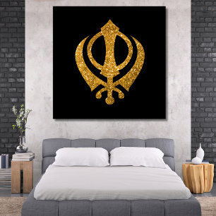 Impressão Em Tela Símbolo de Gliteria Sikh Khanda