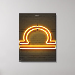Impressão Em Tela Símbolo de neon da Libra Presente de Libra Lover