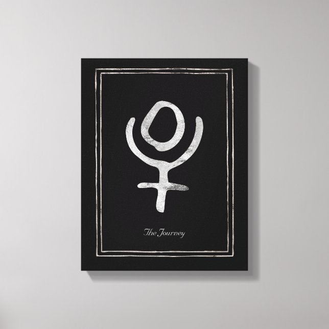 Impressão Em Tela Símbolo de planeta Plutão estilizado prateado mart (Frente)