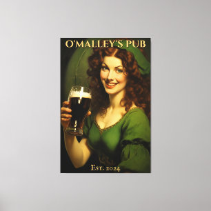 Impressão Em Tela Símbolo de Pub Irlandês Personalizado Rua, Dia d