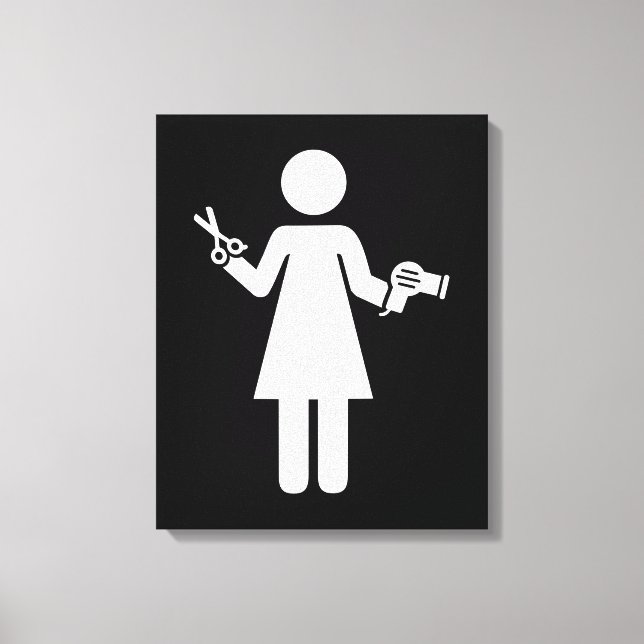 Impressão Em Tela Símbolo Hairdresser (Frente)