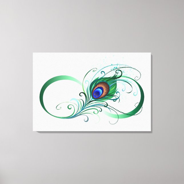 Impressão Em Tela Símbolo Infinito com Pavão (Frente)