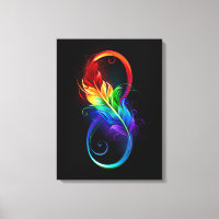 Símbolo Infinito com Pena Arco-Íris