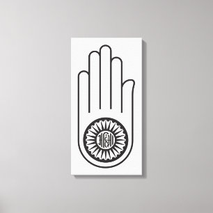 Impressão Em Tela Símbolo jain de Ahimsa (Mão da Não-Violência)