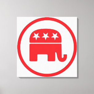 Impressão Em Tela Símbolo Político do Partido Republicano (Elefante)