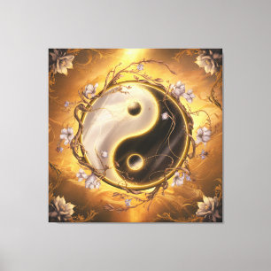 Impressão Em Tela Símbolo Ying e Yang Sacred