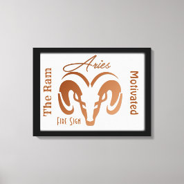 Impressão Em Tela Símbolo Zodiac - Bronze Aries - Framboçado