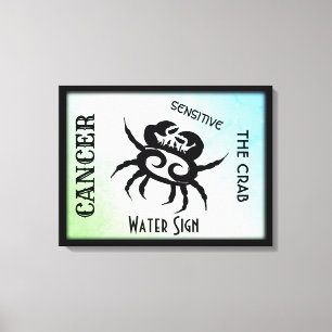Impressão Em Tela Símbolo Zodíaco do Cancer e Símbolo Moldado