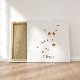 Impressão Em Tela Símbolo Zodiano Moderno Dourado Virgo | Elemento T