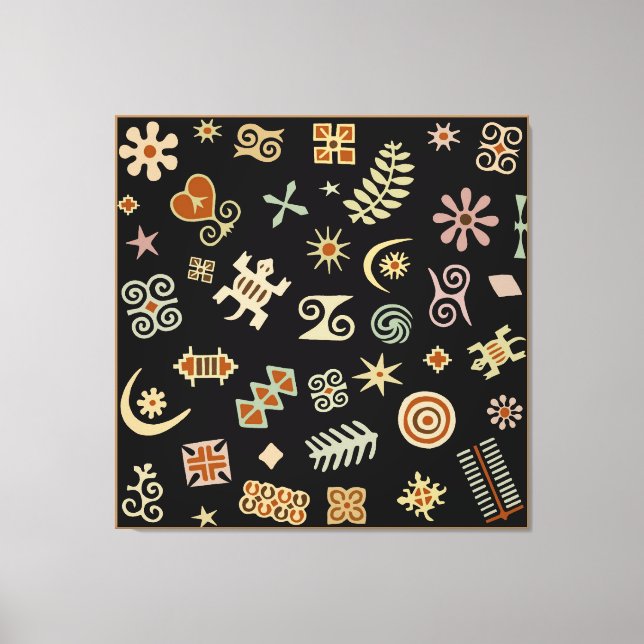 Impressão Em Tela Símbolos Adinkra Africanos (Frente)