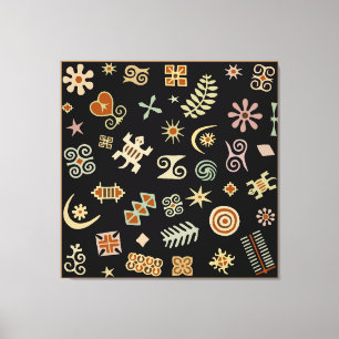 Impressão Em Tela Símbolos Adinkra Africanos