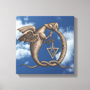 Impressão Em Tela Símbolos de Mercury do enxofre do cobra do dragã