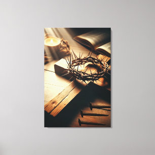 Impressão Em Tela Símbolos Sagrados da Crucificação