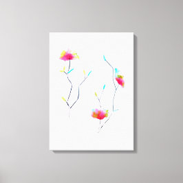 Impressão Em Tela Simples abstrato cor-de-rosa inspirado em japonês