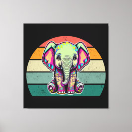 Impressão Em Tela Simulação digital do lindo bebê elefante