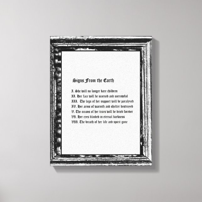 Impressão Em Tela Sinais da Terra (Frente)