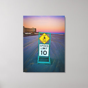 Impressão Em Tela Sinais de tráfego da praia em Daytona Beach no