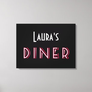 Impressão Em Tela Sinal de Art Deco Diner da Laura