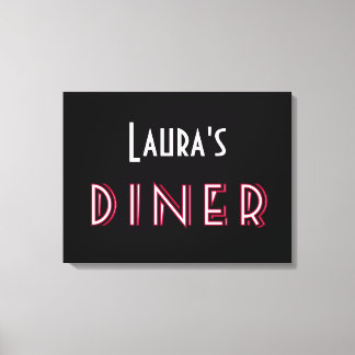 Impressão Em Tela Sinal de Art Deco Diner da Laura