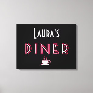 Impressão Em Tela Sinal de Art Deco Diner da Laura