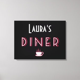 Impressão Em Tela Sinal de Art Deco Diner da Laura