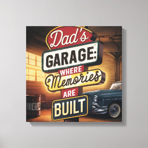 Impressão Em Tela Sinal de Automóveis Retro Vintage da Garagem do Pa