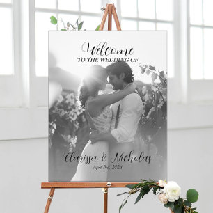 Impressão Em Tela Sinal de boas-vindas do casamento de fotos elegant