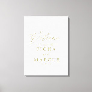 Impressão Em Tela Sinal de Boas-vindas do Casamento Dourado