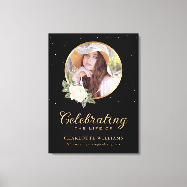 Impressão Em Tela Sinal de boas-vindas do Funeral Dourado Amarelo Ne (Frente)