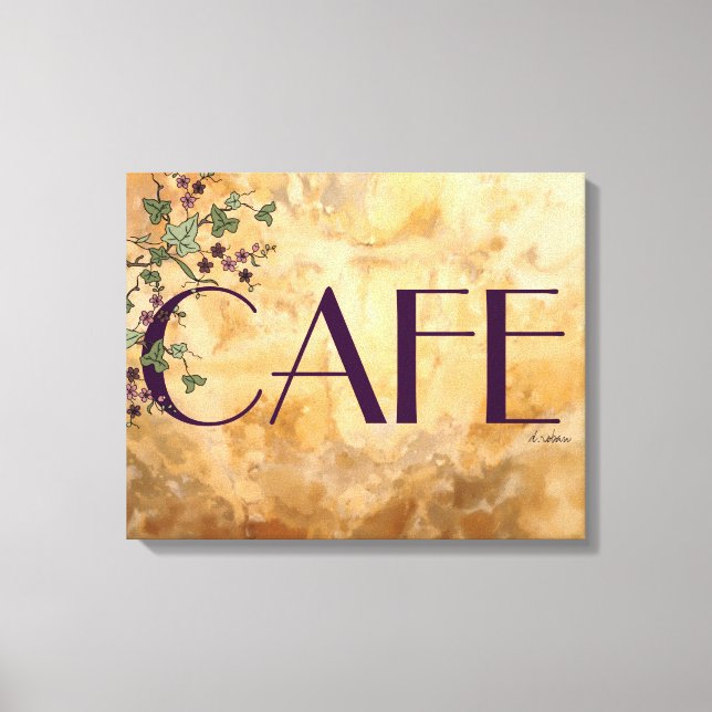 Impressão Em Tela Sinal de Café Parisiense (Frente)