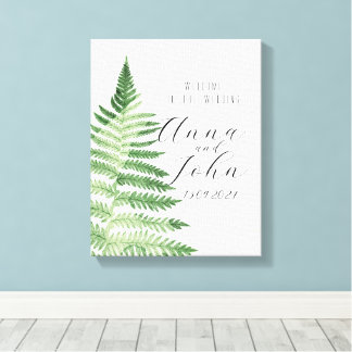 Impressão Em Tela Sinal de Casamento de Fern Verde Minimalista