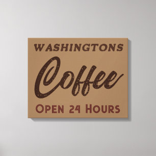 Impressão Em Tela Sinal de Compro de Café Vintage Personalizado