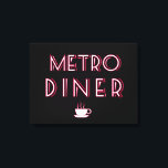 Impressão Em Tela Sinal de Lanchonete Metro Art Deco<br><div class="desc">Sinal de Lanchonete Metro Art Deco Metro é um nome popular para lanchonetes. Este sinal de lanchonete em branco, vermelho e preto é um acessório perfeito para sua casa elegante. Art Deco foi uma mistura de muitos estilos diferentes, às vezes contraditórios, unidos pelo desejo de ser moderno no início do...</div>