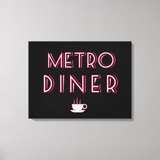 Impressão Em Tela Sinal de Lanchonete Metro Art Deco (Frente)