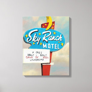 Impressão Em Tela Sinal de Motel Sky Ranch