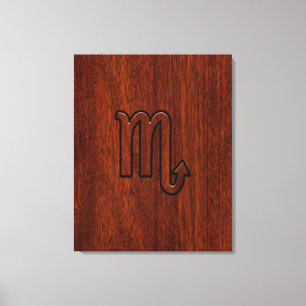 Impressão Em Tela Sinal de Scorpio Zodiac no Estilo de Mahogany
