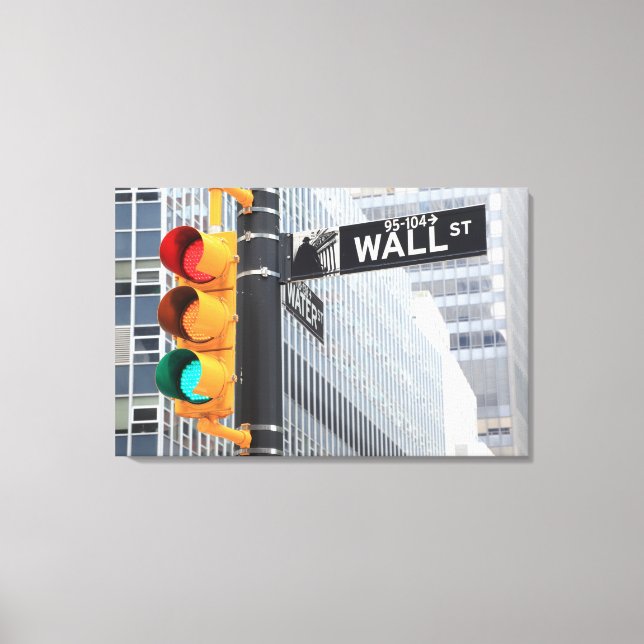 Impressão Em Tela Sinal de semáforo e Wall Street (Frente)