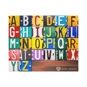 Impressão Em Tela Sinal do alfabeto da arte da letra da matrícula