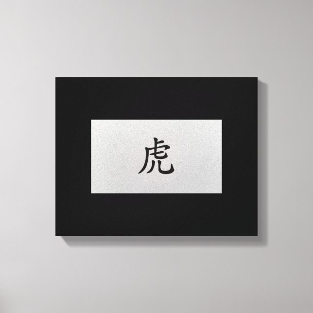 Impressão Em Tela Sinal zodíaco chinês preto Tiger (Frente)