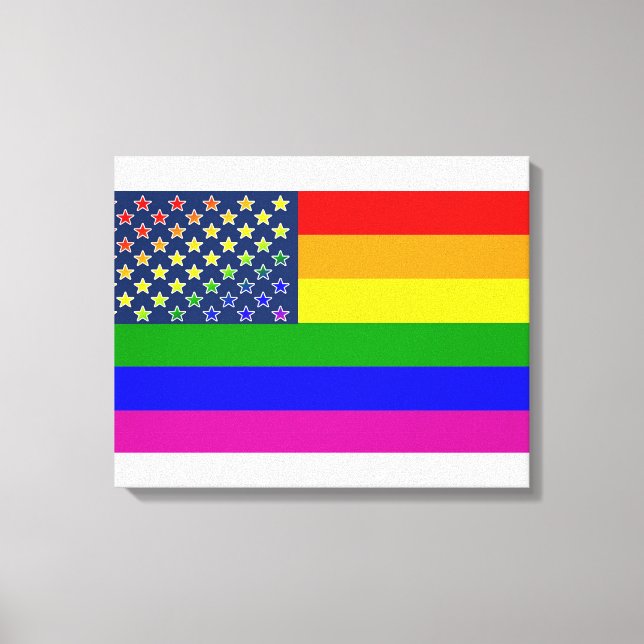 Impressão Em Tela Sinalizador Arco-Íris Lgbtq (Frente)