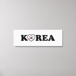 Impressão Em Tela Sinalizador Coração de Amor da Coreia