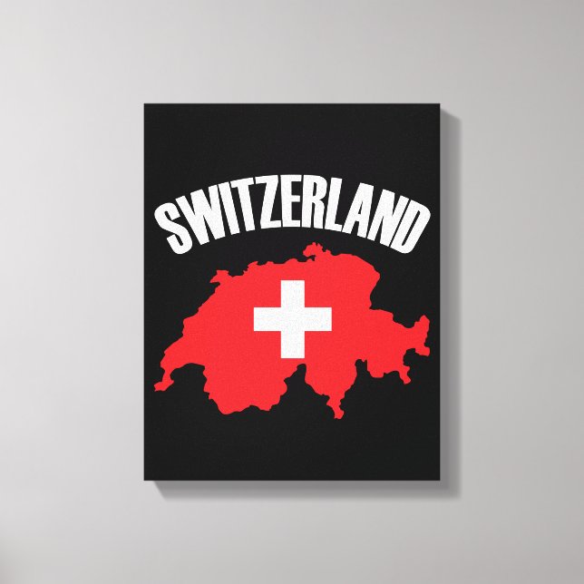 Impressão Em Tela Sinalizador de Mapa de suiça (Frente)