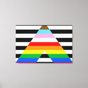 Impressão Em Tela Sinalizador de Orgulho Ally do Progresso LGBTQ