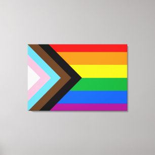 Impressão Em Tela Sinalizador do Orgulho de Progresso LGBTQ+