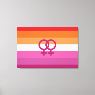 Impressão Em Tela Sinalizador do Orgulho Lésbico WLW (Sunset)